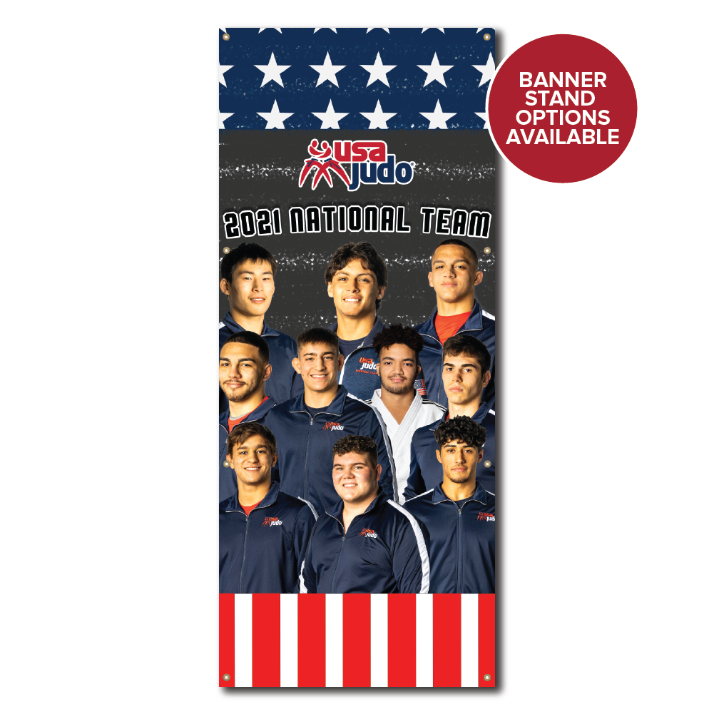 USA Judo 2021 Male World Team banner for dojo and event displays
