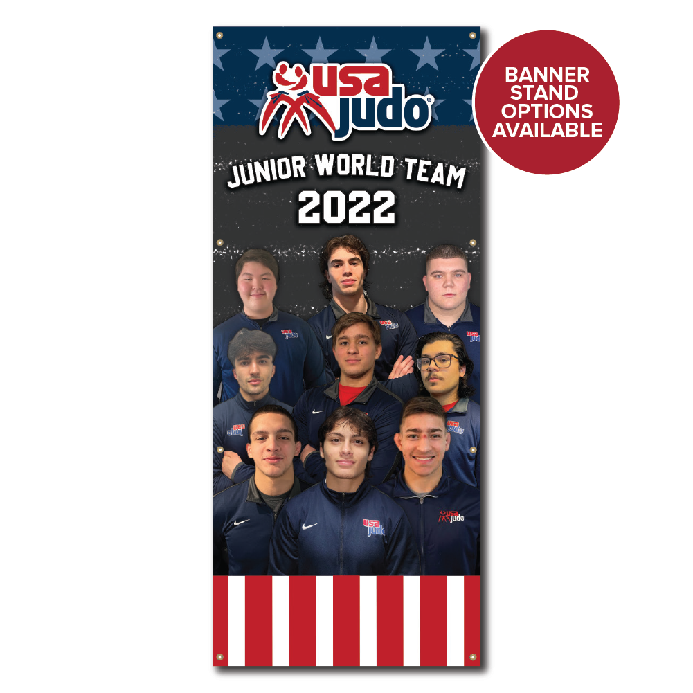 USA Judo 2022 Male World Team banner for dojo and event display