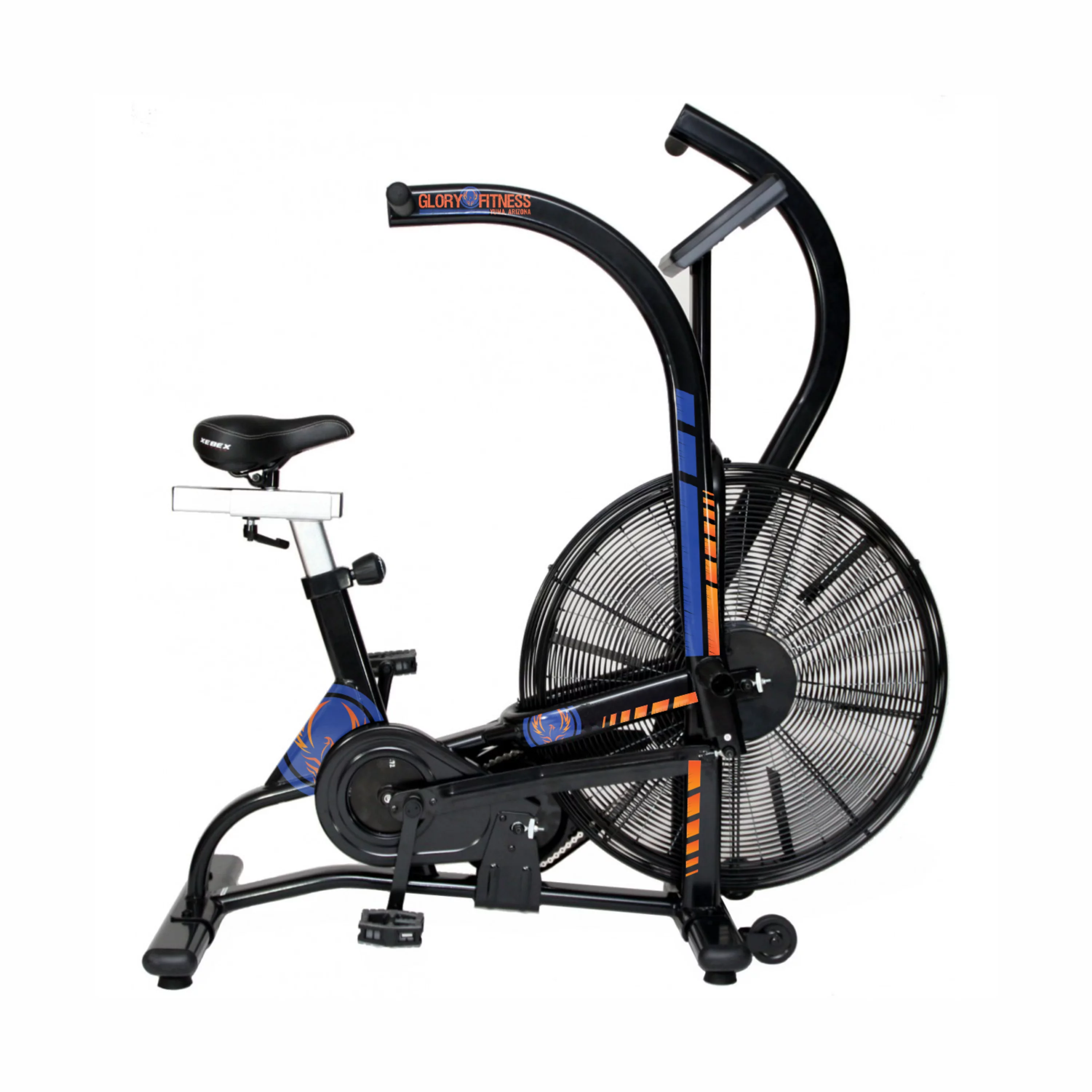 Custom decal applied to Xebex bike in gym