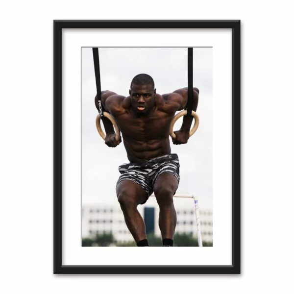 A framed poster featuring a high-resolution digitally printed graphic, encased in a matte black frame with mat board, plexiglass glazing, and masonite backing.