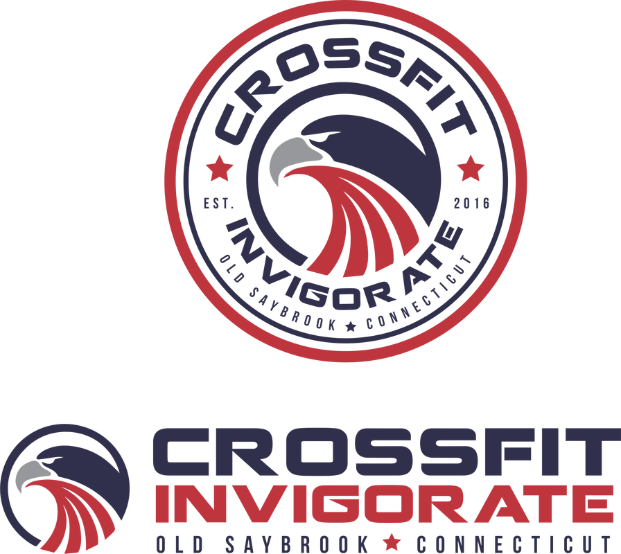 CrossFit Invigorate logo with red and navy eagle design