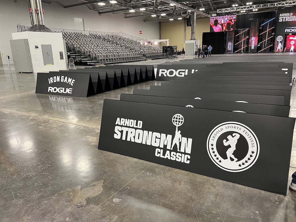 Large Coroplast A-Frame sign at fitness competition