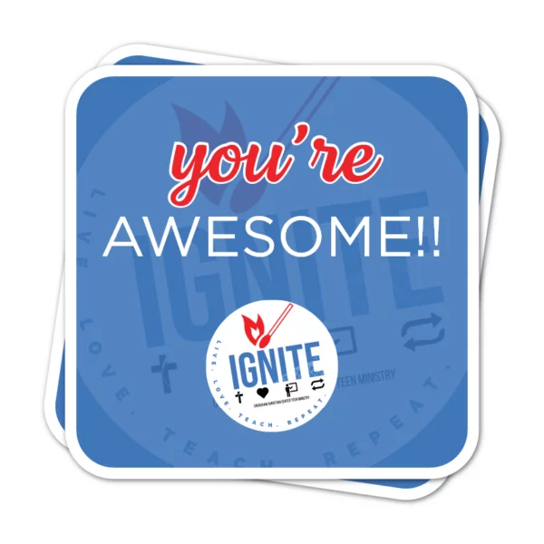 Custom printed square sticker with rounded corners