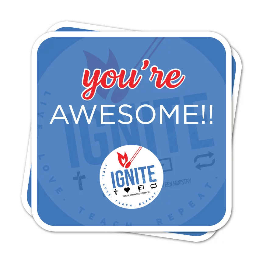 Custom printed square sticker with rounded corners