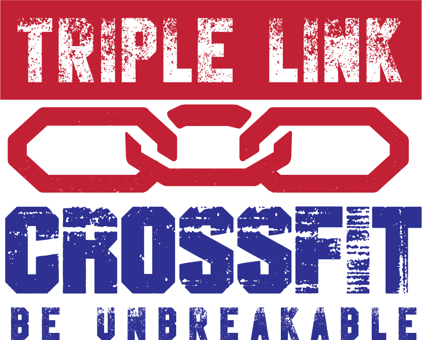 Triple Link CrossFit logo with red chain and bold distressed text