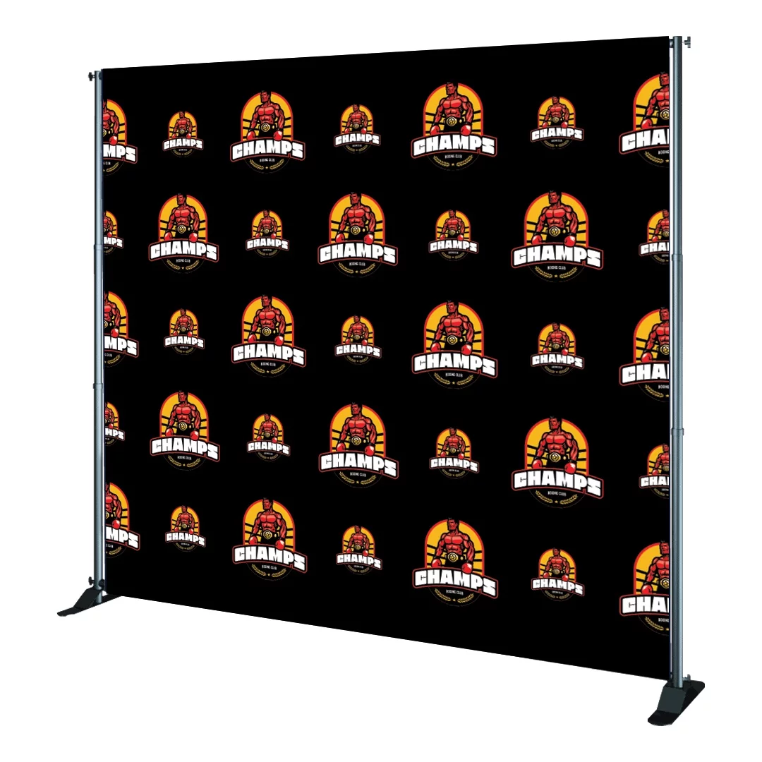 Adjustable Telescoping Banner Stand - 1 Large 1 Small Logo Pattern