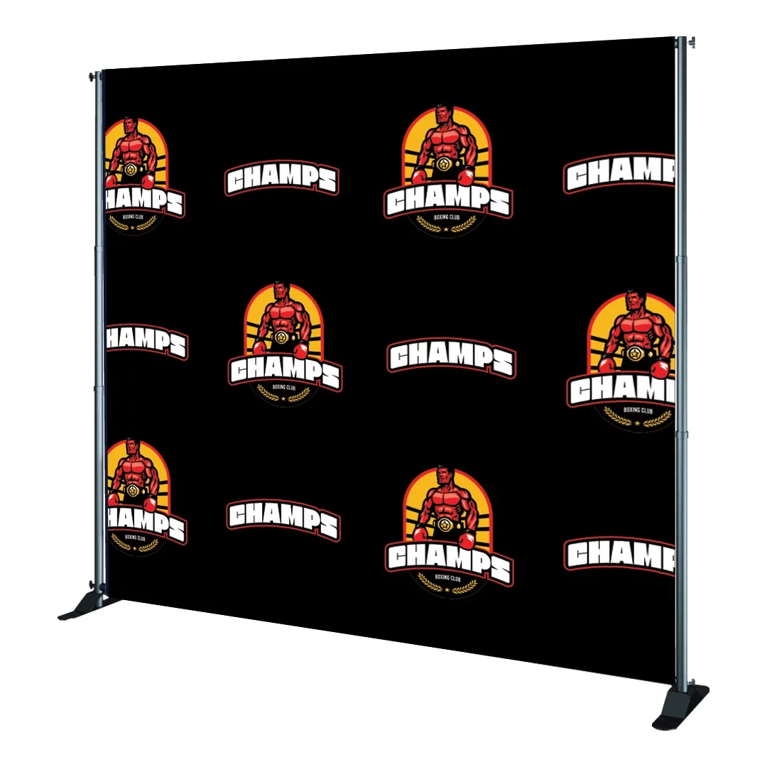 Adjustable Telescoping Banner Stand - 2 Logos Big Pattern