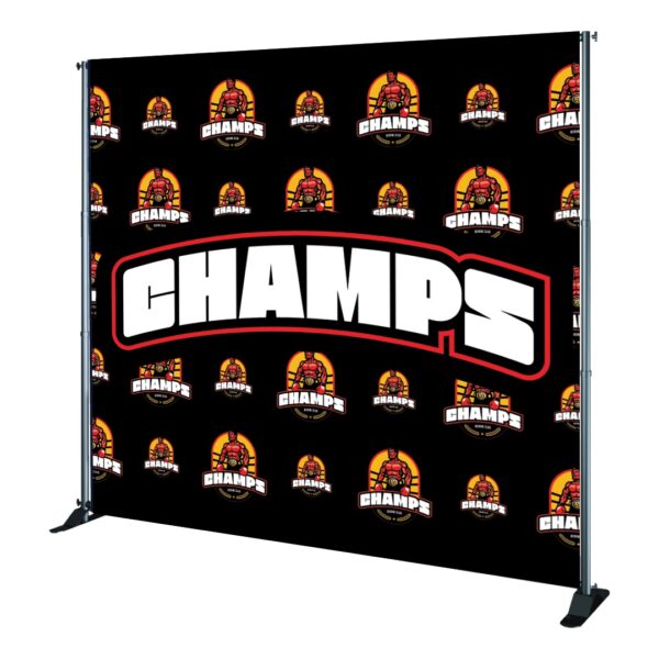 Adjustable Telescoping Banner Stand - Large Logo Centered Pattern