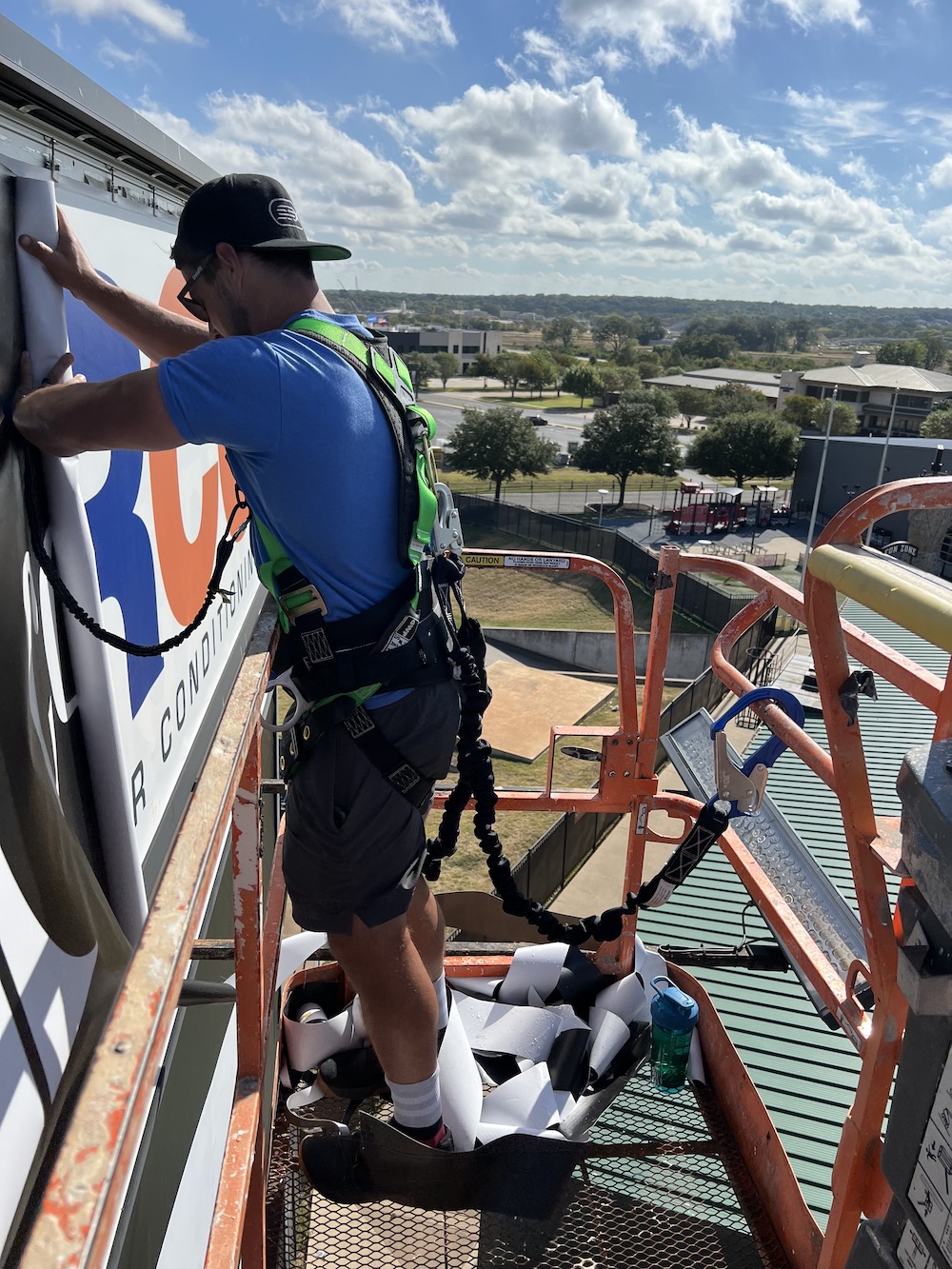 Professional installation services at an event