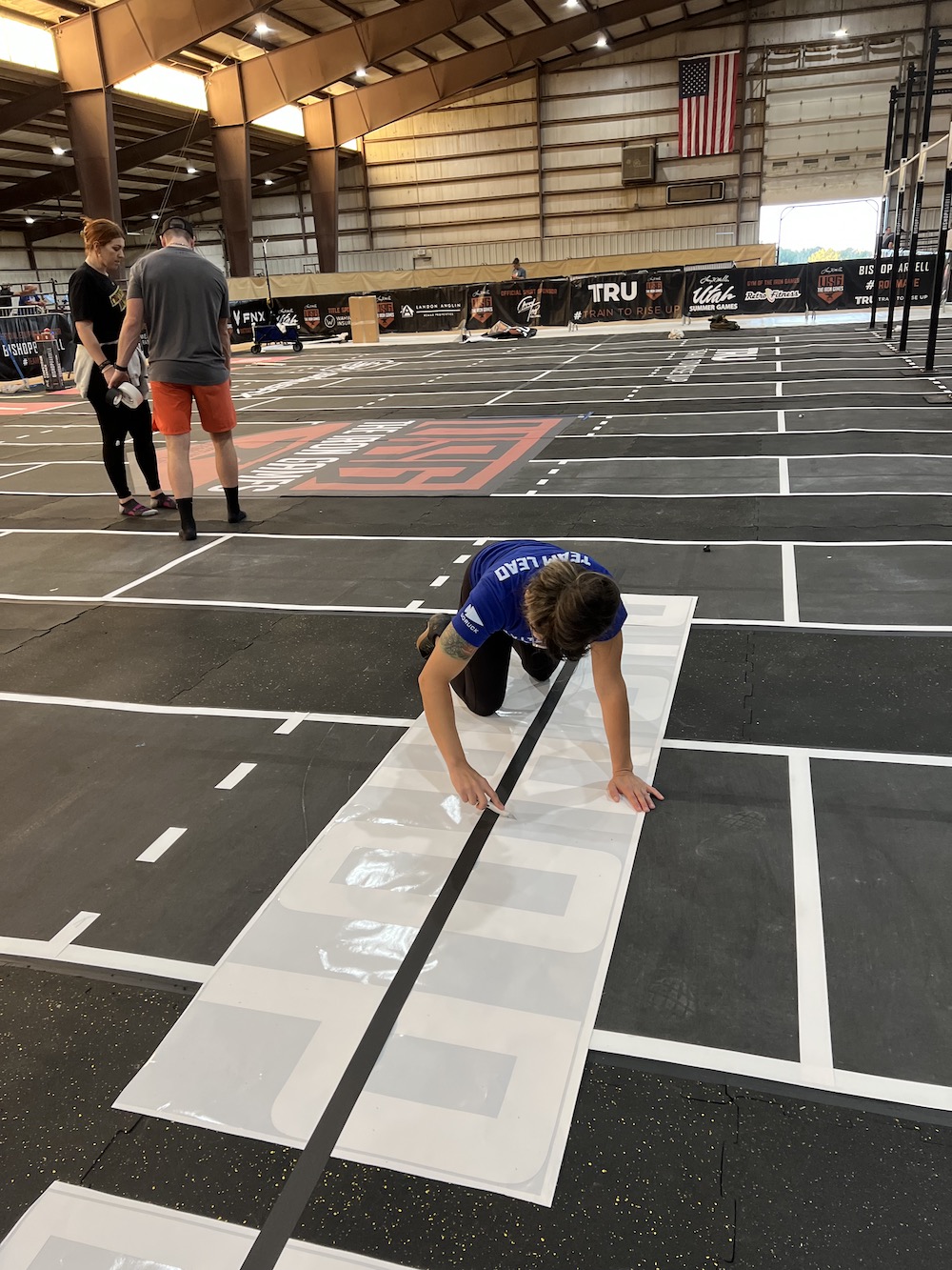 Professional floor graphic installation