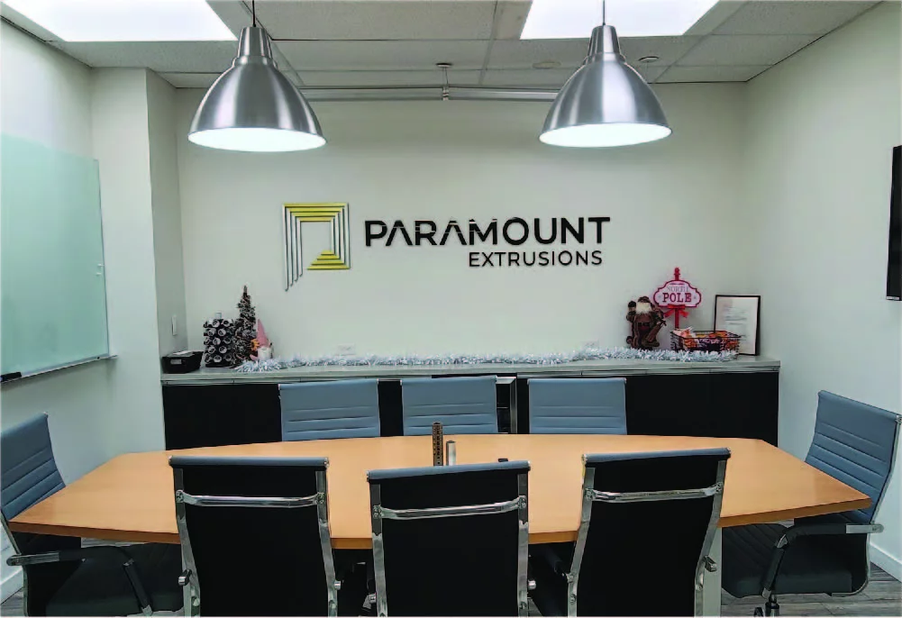Durable interior signs with standoffs for professional environments