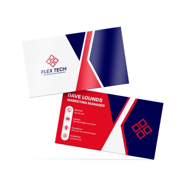 Glossy front business card with UV shine for a premium look