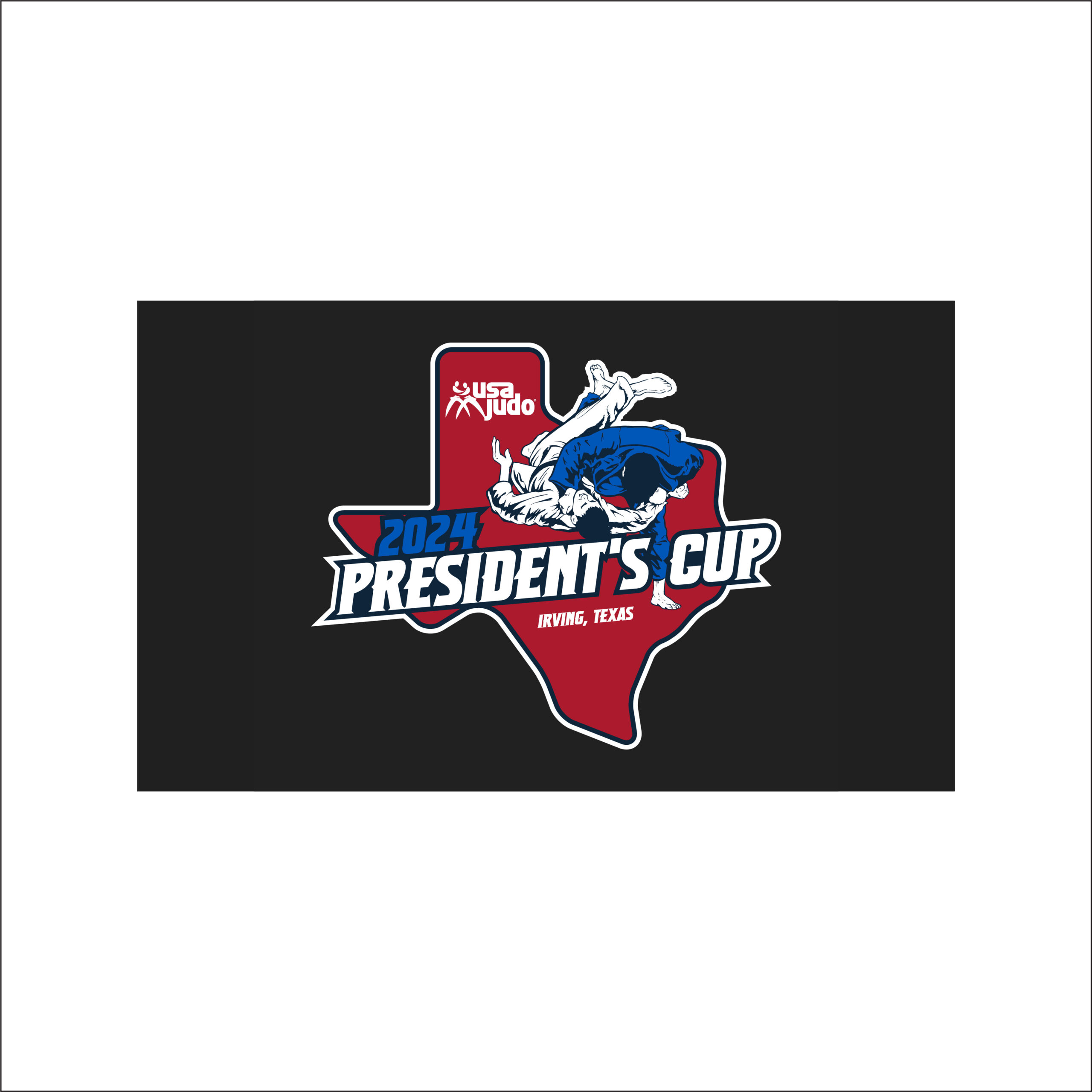 USA Judo 2024 President’s Cup banner with Texas outline and judo throw