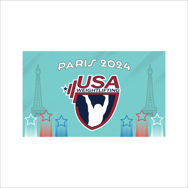 Horizontal USAW Paris banner for gym events and Olympic celebration