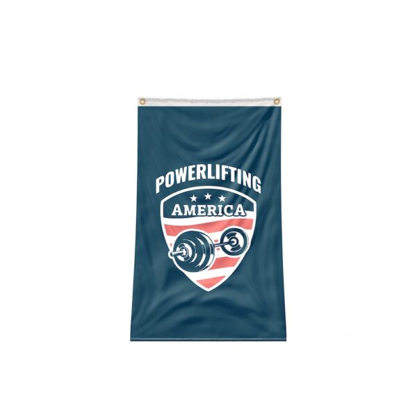 Powerlifting America Custom Flag in blue print