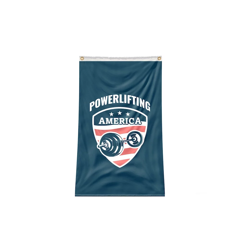 Powerlifting America Custom Flag in blue print