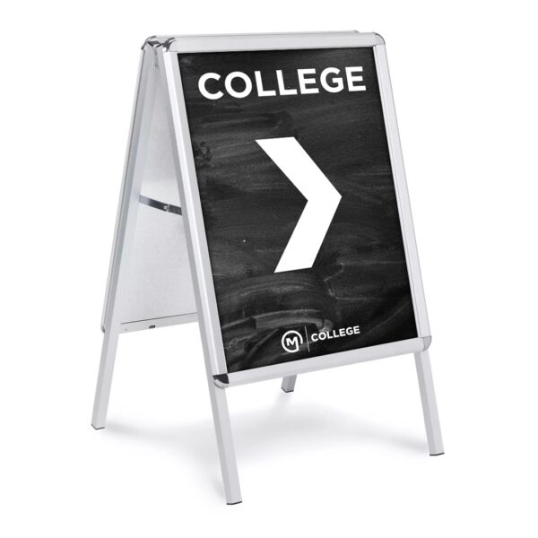 Aluminum snap frame A-frame sign holder for indoor and outdoor use