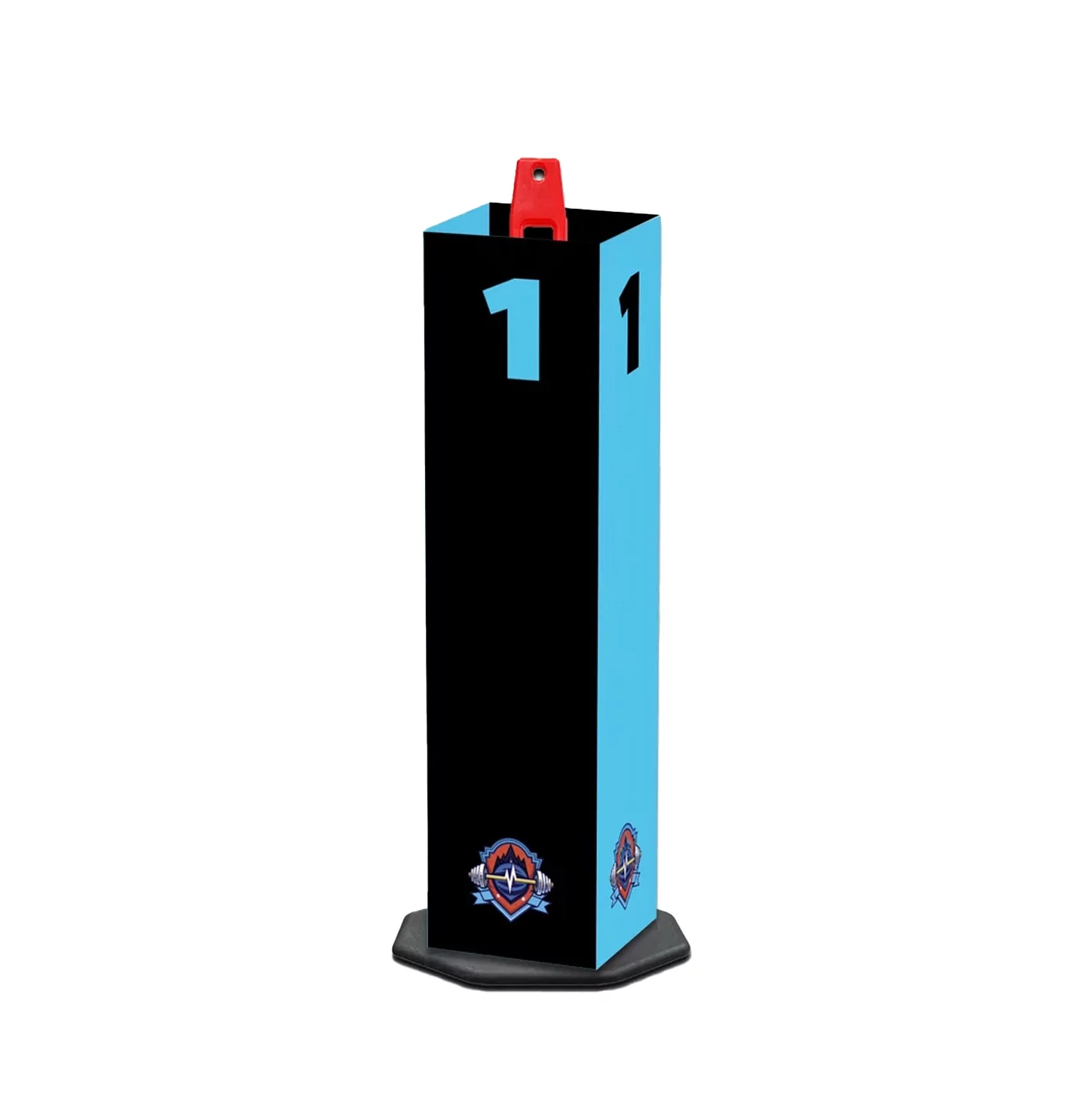 Customizable delineator cover for events and fitness competitions.
