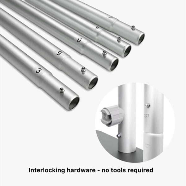 3' x 7.5' Tension Fabric Display interlocking hardware