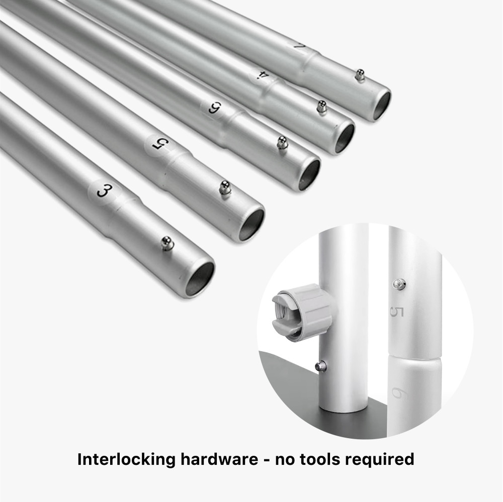 3' x 7.5' Tension Fabric Display interlocking hardware