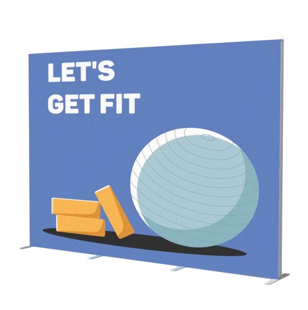 10ft SEG fabric display with seamless graphic for trade shows and events
