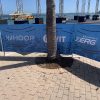 Barricade wrap with safety and directional messaging