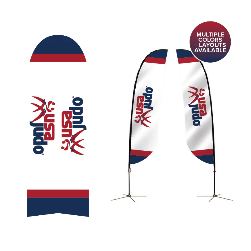 USA Judo 14ft feather flag for fitness events and tournaments