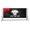 Custom barricade banner with event branding