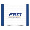 Curved exhibition backdrop with durable aluminum frame