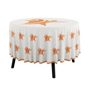 Custom round table throw for events, available in multiple sizes