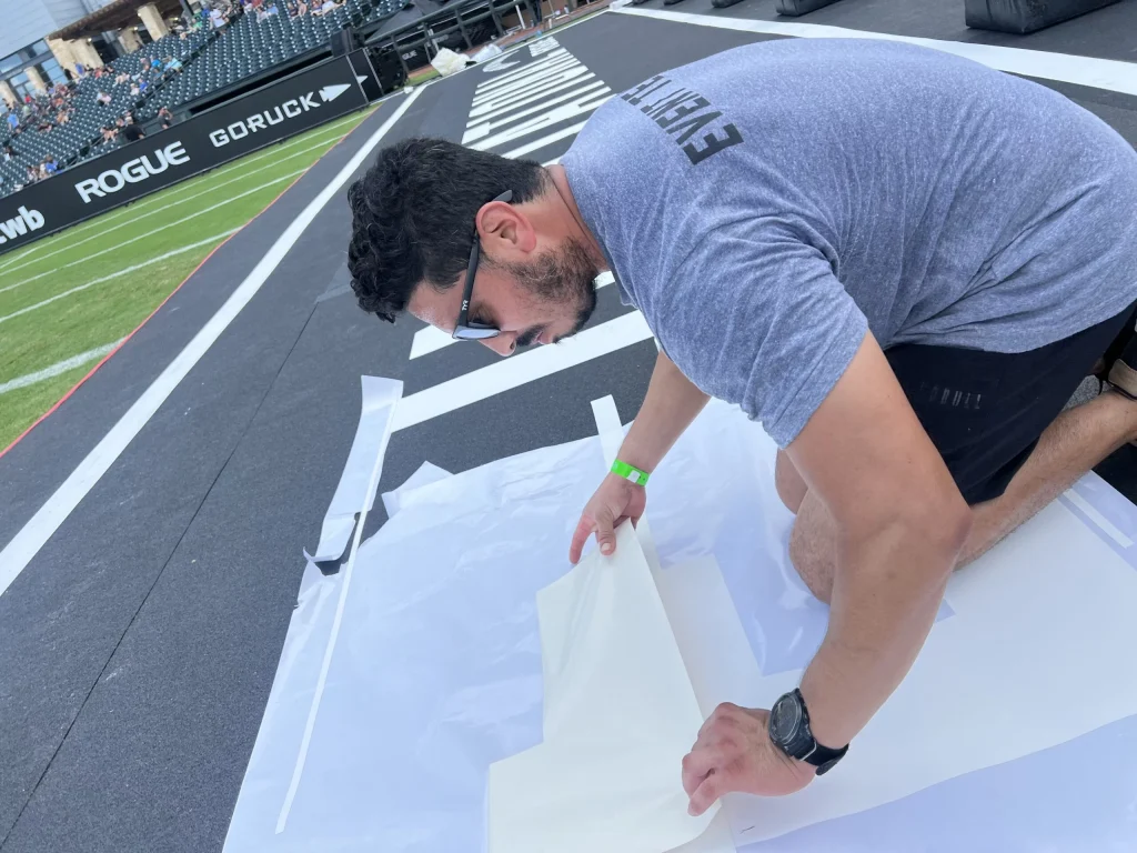 Custom branding signage for the Rogue Invitational.