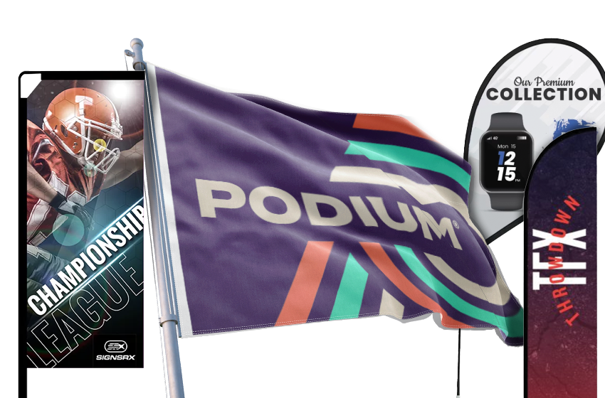 Custom flag designed with premium dye-sublimation process for vibrant, long-lasting colors