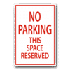 Aluminum parking sign with square corners
