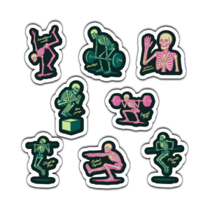 New Member Stickers: Bones & Barbell Series